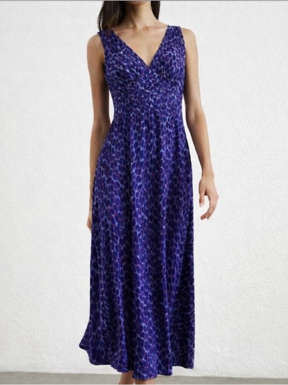 Rails Purple Printed V-Neck Maxi Dress